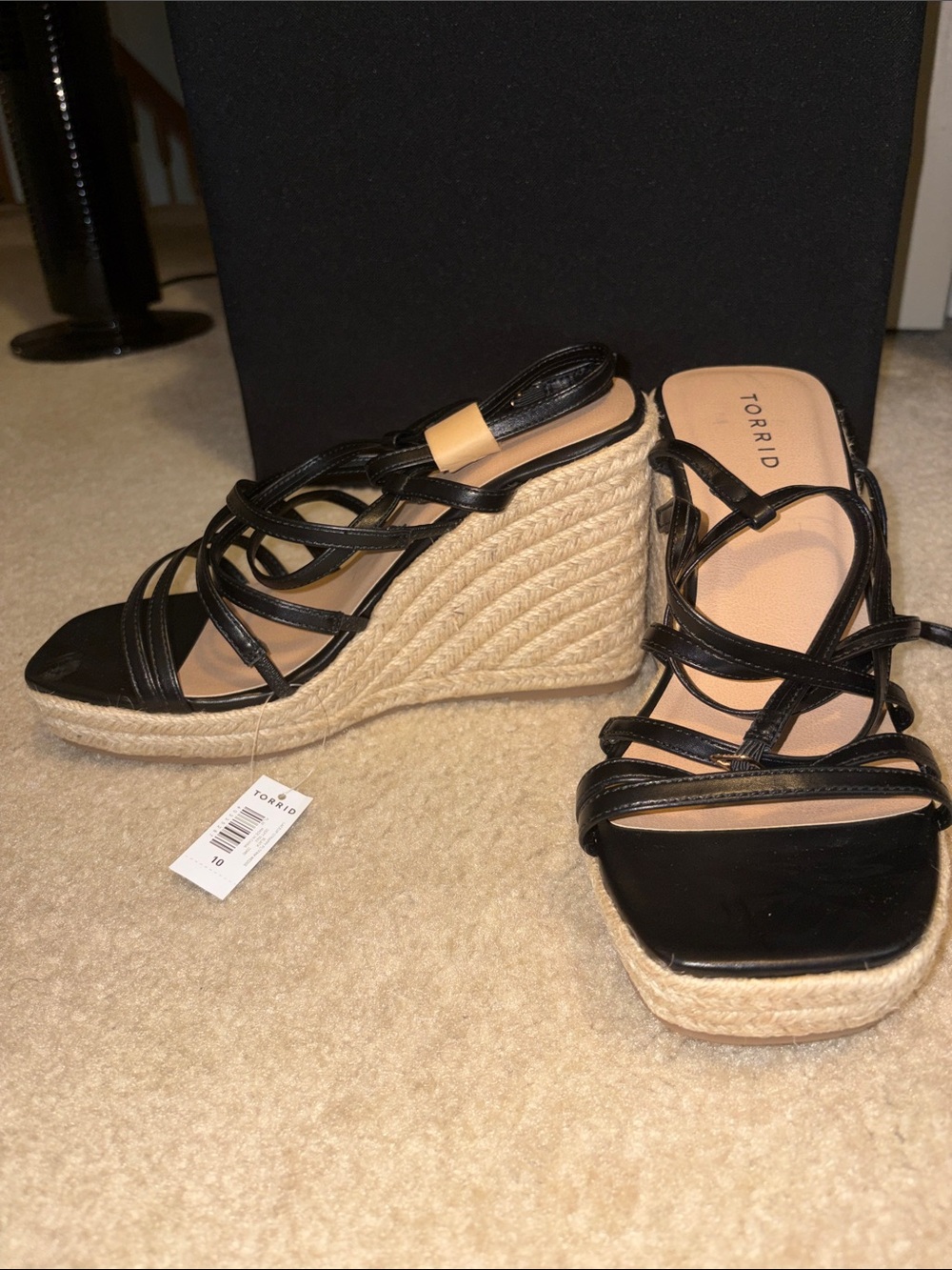 torrid Black Strappy Lace-Up Square-Toe Sandals - Picture 3 of 4